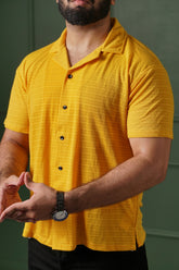 Comfy Coat Collar Shirt - Mustard/Yellow